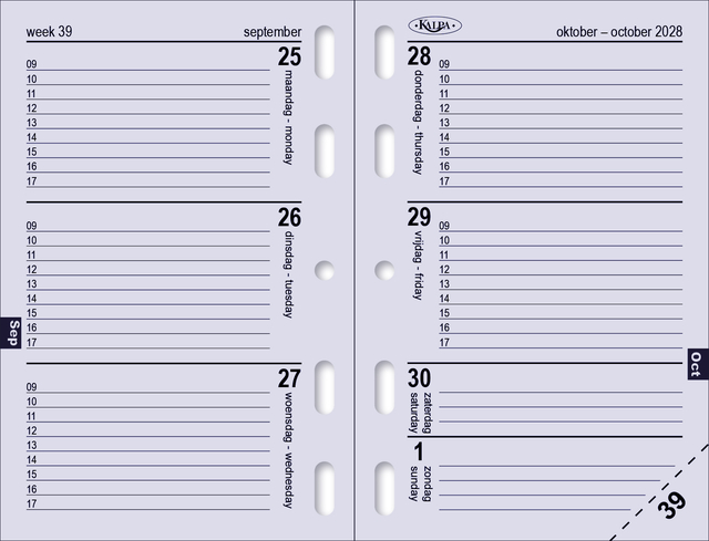 Agendavulling 2025 Kalpa Mini 7dagen/2pagina's