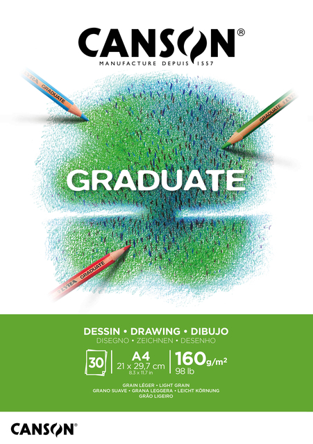 Tekenblok Canson Graduate Dessin A4 160gr 30vel