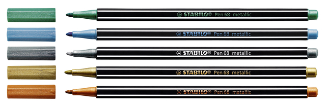 Viltstift STABILO Pen 68/805 medium metallic zilver