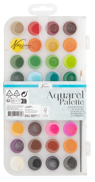 Aquarelverf Nassau fine art doos à 36 napjes