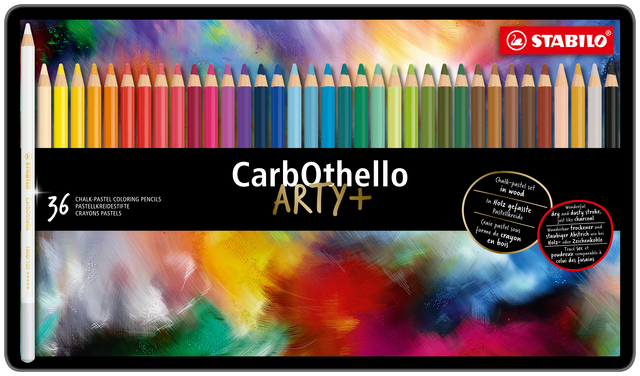 Kleurpotloden STABILO CarbOthello kalkpastel assorti blik à 36 stuk