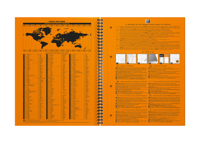 OXFORD International A4+ Hardback Twin-wire Notebook Narrow Ruled 160 Pages Orange SCRIBZEE® Compatibl