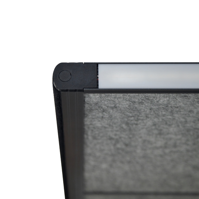 Scheidingswand MAUL akoestiek Uplight 120x50 donkergrijs antrac.frame tafelklem
