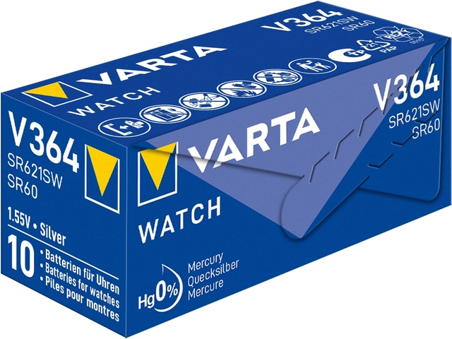 Batterij VARTA knoopcel 1x V364/SR60 zilver