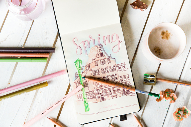Aquarelpotlood Bruynzeel Design met luxe bewaardoos set à 12 kleuren