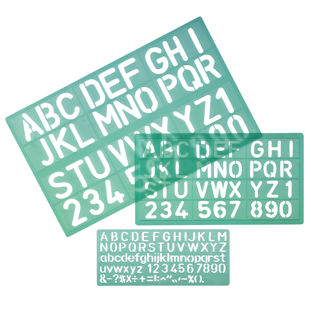 Lettersjabloon Linex hoofletters/letters/cijfers set á 3 stuk
