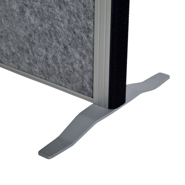 Scheidingswand MAUL akoestiek 100x180 2xdonker- 1xwhiteboard alum.frame op voet