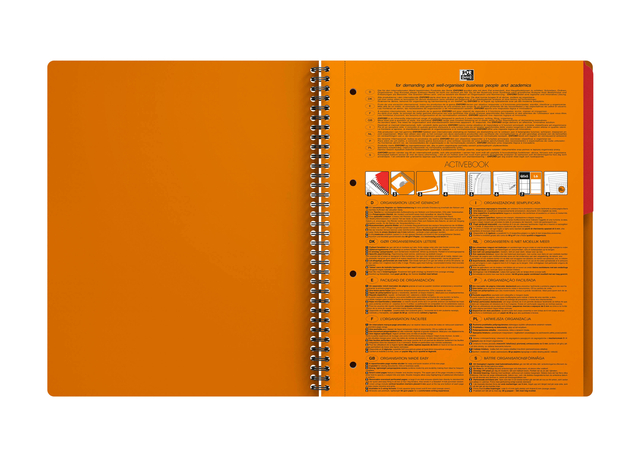 OXFORD International A4+ Polypropylene Twin-wire Activebook Narrow Ruled 160 Pages Orange SCRIBZEE® Compatibl