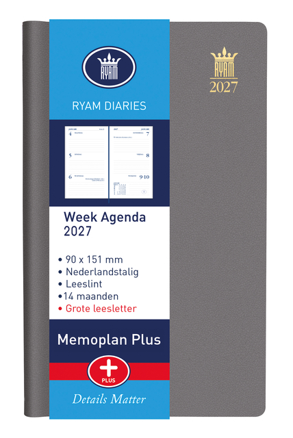 Agenda 2027 Ryam Memoplan 7 Plus Mundior 7dagen/2pagina's assorti
