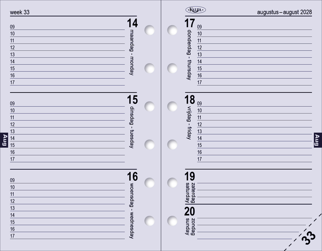 Organizer Kalpa Pocket inclusief agenda 2026-2027 7dagen/2pagina's bloemenzee bruin