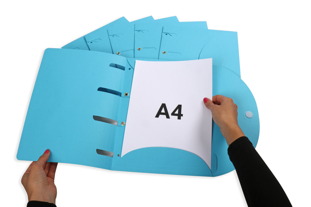 Smartfolder geperforeerde opbergmappen A4 blauw 6 stuks