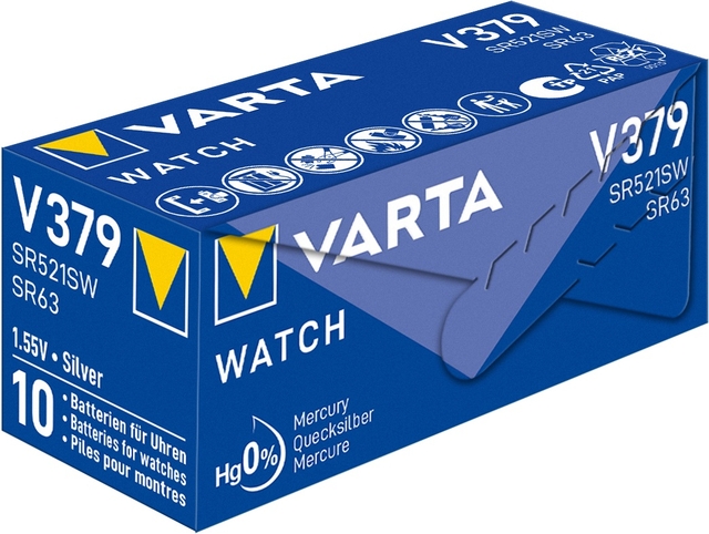 Batterij VARTA knoopcel 1x V379/SR63 zilver