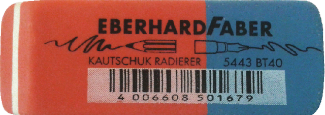 Eraser Eberhard Faber ink/pencil red/blue box of 40 pieces