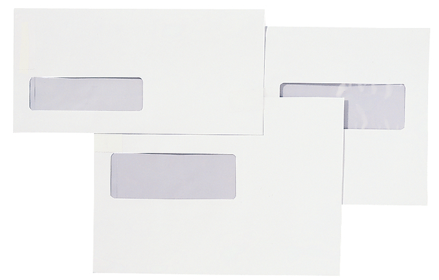 Envelop Quantore 110x220mm venster 3x10cm rechts zelfklevend 25 stuks