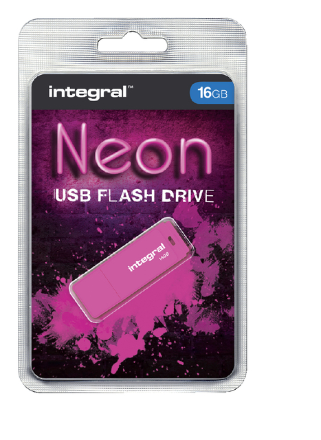 Integral Neon USB Drive 2.0 16GB Pink