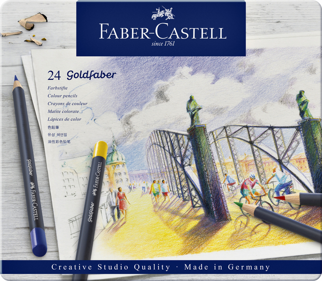 Kleurpotloden Faber-Castell Goldfaber assorti blik à 24 stuk