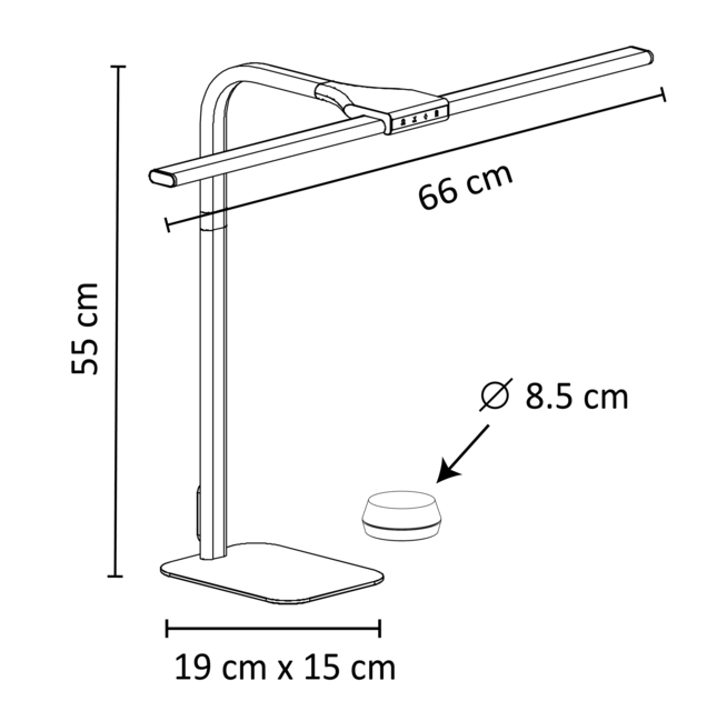 Bureaulamp Unilux Strata base led wit