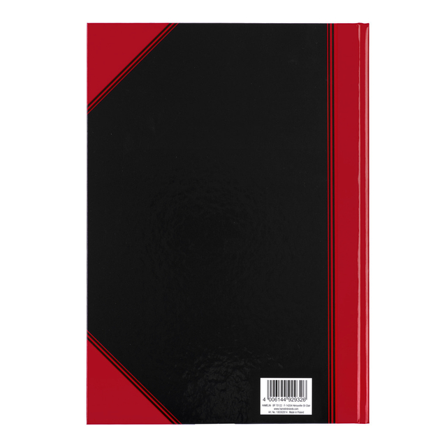 Landré A4 china hard cover exercise book, ruled, 192 pages, black/re