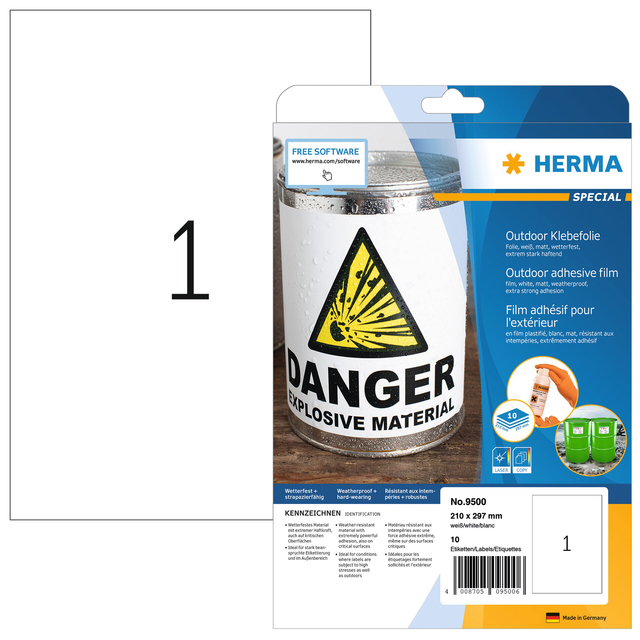 Outdoor adhesive film 210x297mm white 10 pcs.