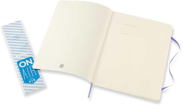 Notitieboek Moleskine XL 190x250mm blanco soft cover hydrangea blue