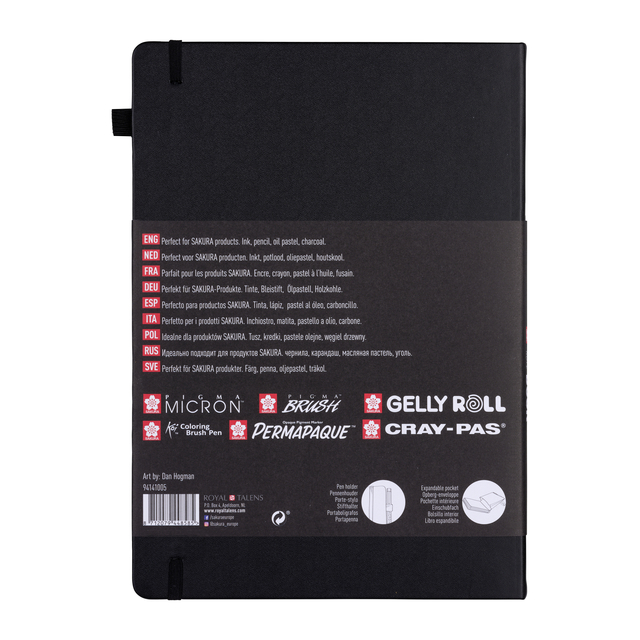 Schetsboek Sakura 80 zwarte vellen 140gr 210x297mm zwart