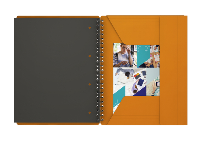 Oxford International A4+ Polypropylene Twin-wire Organiserbook Narrow Ruled 160 Pages Orange SCRIBZEE® Compatibl