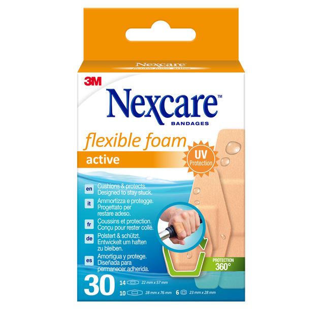 Foam Bands Nexcare Active Flexible Assorted 30 pieces Pack