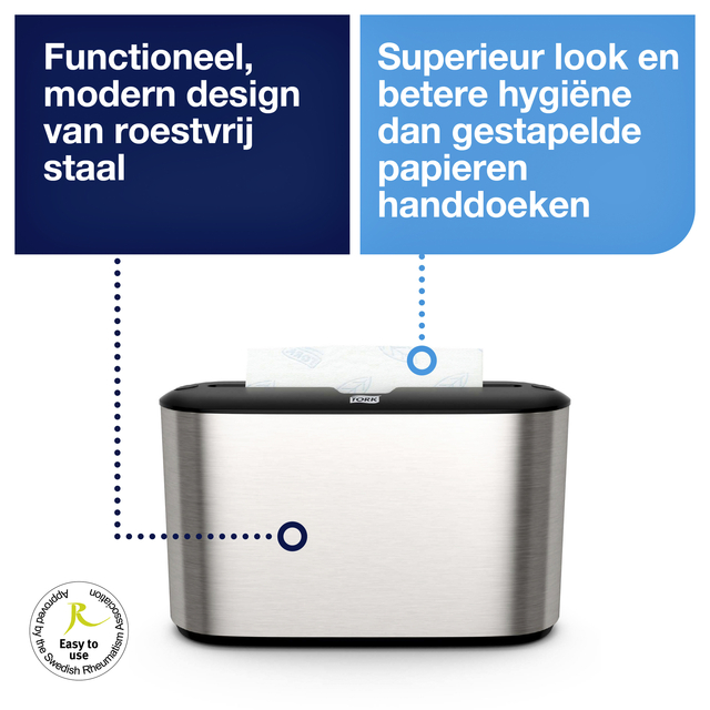 Hand towel dispenser Tork Express Image line Countertop Multifold H2 stainless steel 460005