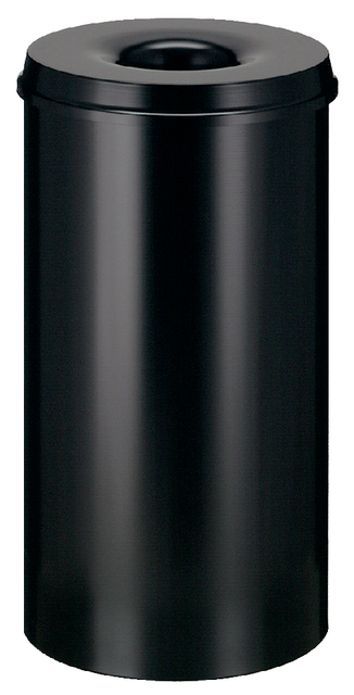 Papierbak met vlamdover Vepabins 50liter 33.5cm zwart