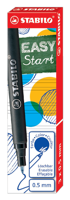 Rollerpenvulling STABILO Easyoriginal  medium blauw doosje à 3 stuk