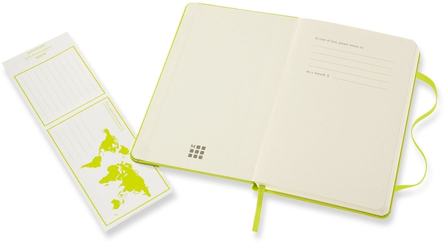 Notitieboek Moleskine pocket 90x140mm blanco hard cover lemon green
