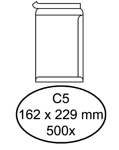 Pocket C5 p&s white 100gsm FSC