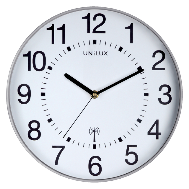 Unilux Maxi Wave Clock Metal grey