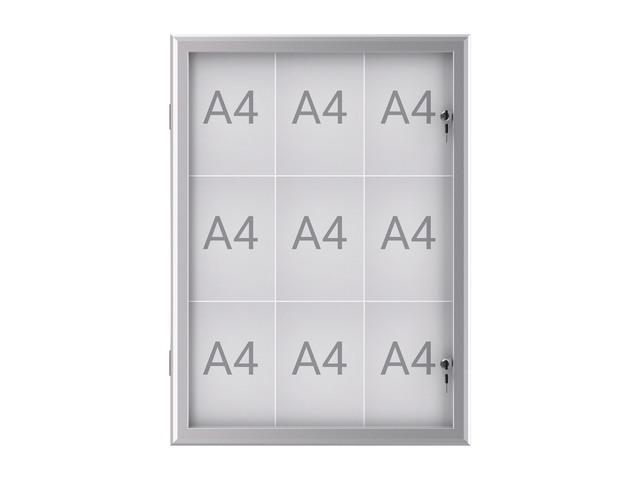 Buiten- binnenvitrine MAUL excite whiteb 9xA4