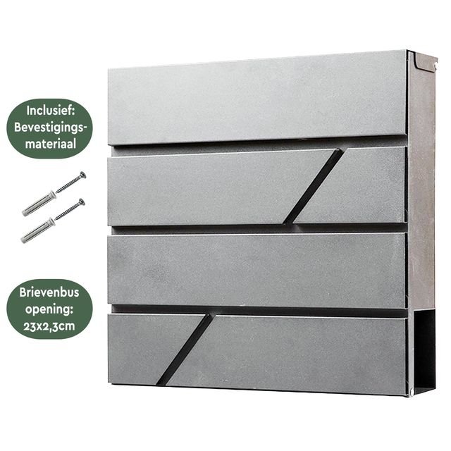 Brievenbus BRASQ PB200 Deluxe wand rvs