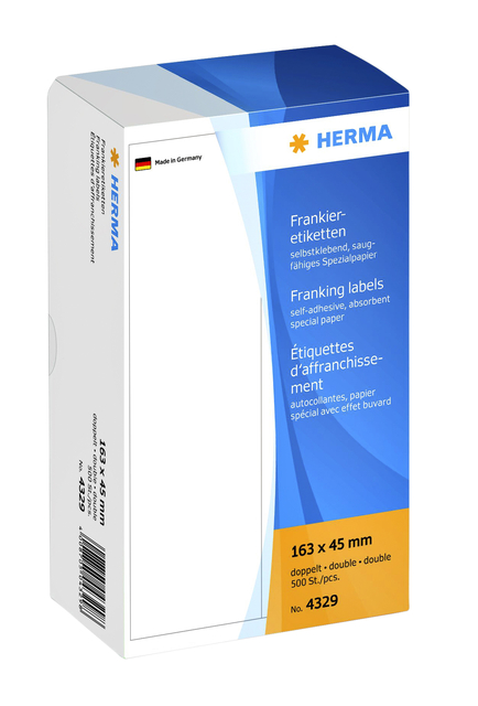 Franking labels double 163x45  500 pcs.