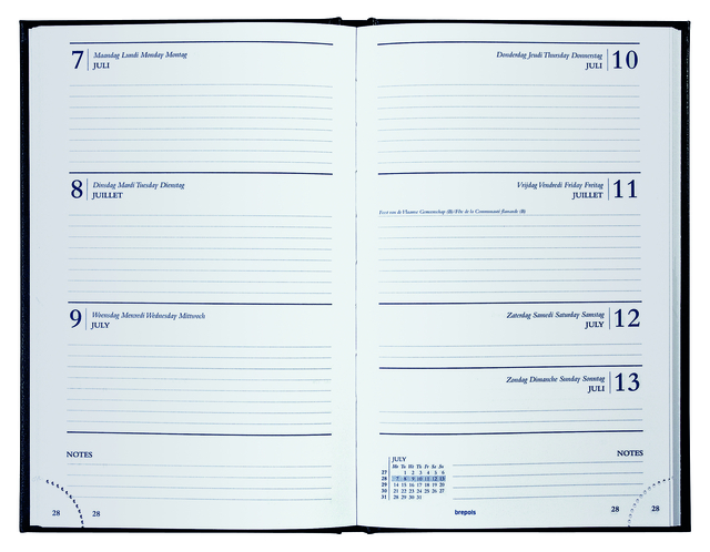 Agenda 2027 Brepols Saturnus Lima 7dagen/2pagina's zwart
