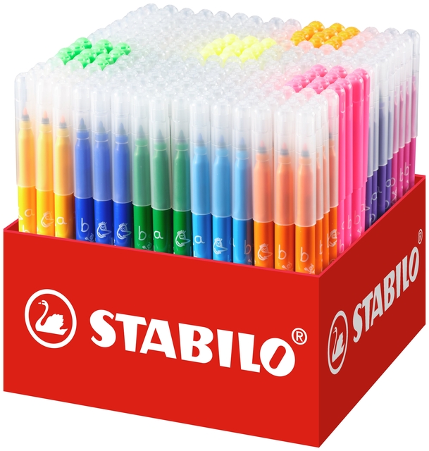 Viltstift STABILO Trio A-Z 378 fijn assorti classpack à 240 stuk