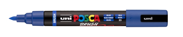 Paintmarker Uni POSCA PC-5BR brushpunt medium donkerblauw