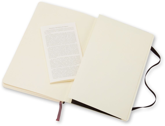Notitieboek Moleskine large 130x210mm lijn soft cover zwart