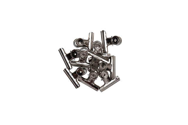 Papierklem MAUL Bulldog 50mm capaciteit 20mm zilver 10 stuks