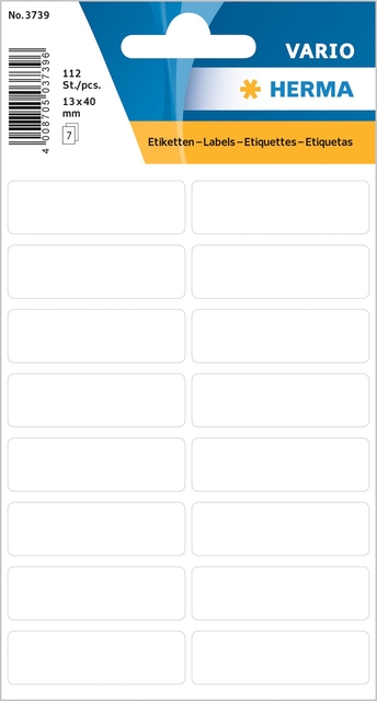 Multi-purpose labels 12x40mm white 112 pcs.