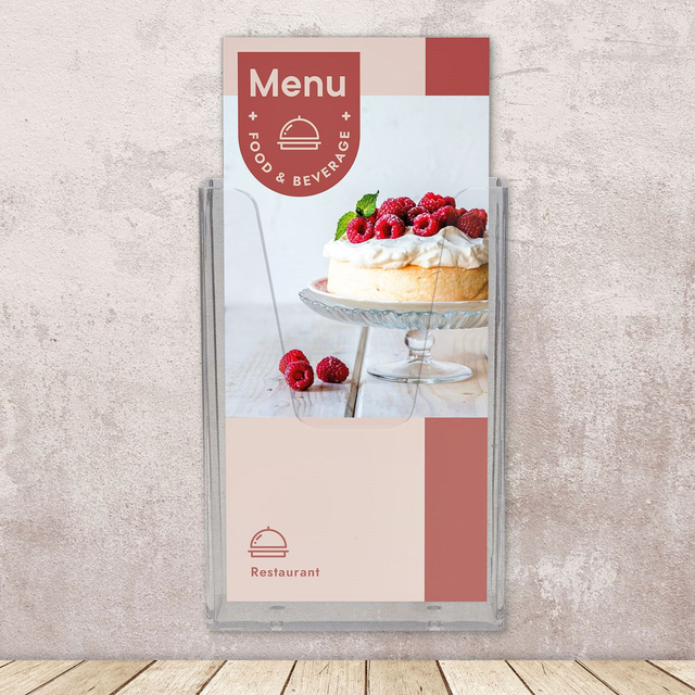 Brochure holder OPUS 2 1/3 A4 Wall Mounted Clear