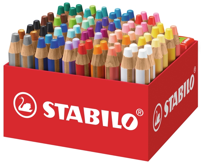 Kleurpotloden STABILO 882 woody 3 in 1 incl 4 slijpers classpack 76st