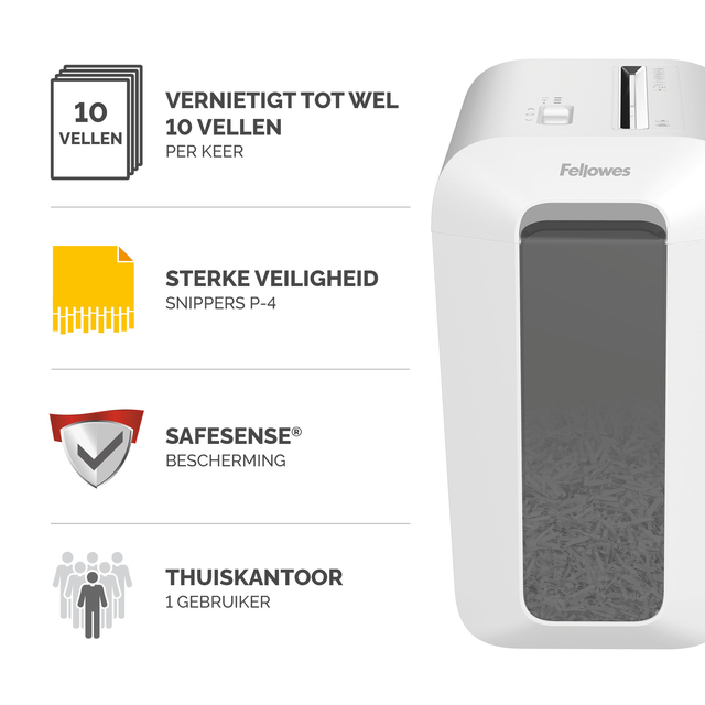 Papiervernietiger Fellowes Powershred LX65 snippers 4x40mm wit