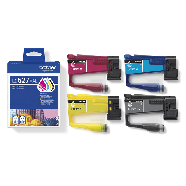 Inktcartridge Brother LC-527 zwart + 3 kleuren