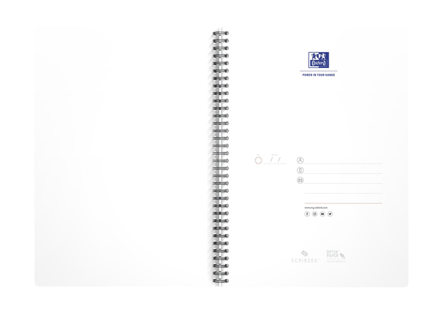 OXFORD Office Urban Mix A4 Polypropylene Twin-wire Notebook  5mm Squares 180 Pages Assorted Colours SCRIBZEE® Compatibl