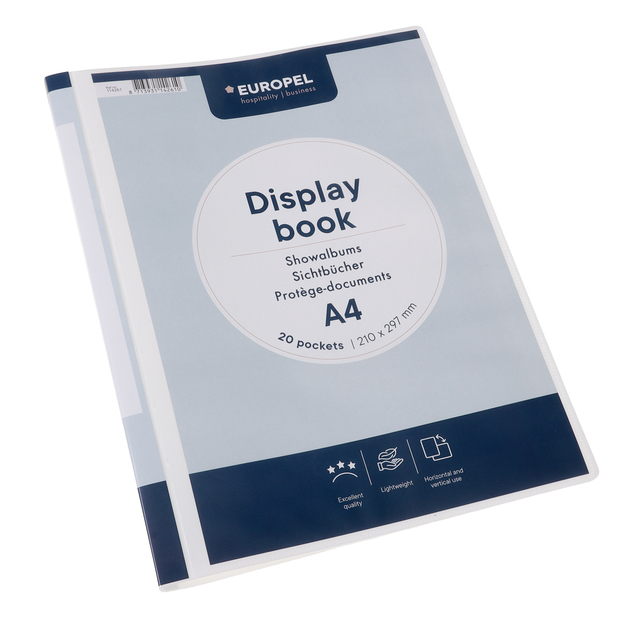 Frontview display book OPUS 2 20 Pockets, white