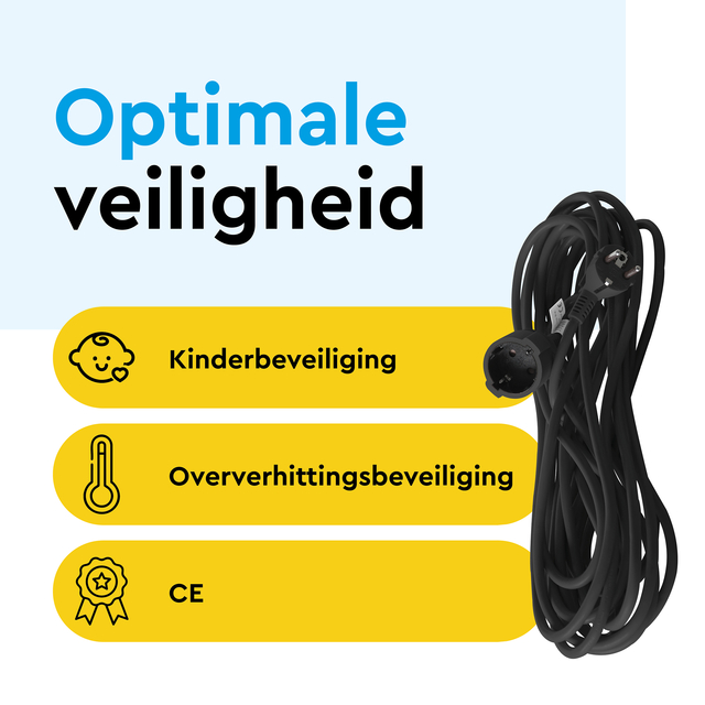 Verlengkabel BRASQ 20m zwart
