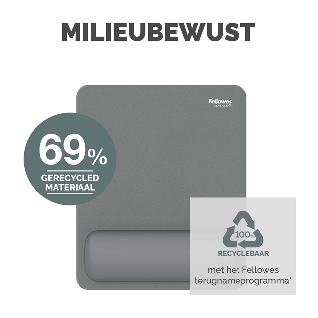 Muismat met polssteun Fellowes Breyta grijs